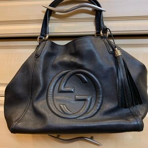 Gucci Soho Cellarius black leather tote bag